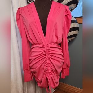 Pink Drawstring Dress